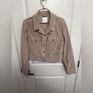 Dynamite Women's Corduroy Cropped Tan Jacket in size L